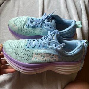 Hoka Blue and Purple Athletic Shoes with Cushioned Sole